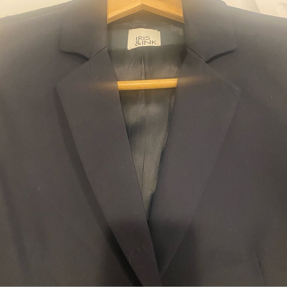 IRIS & INK Navy One Button Cotton Blazer - Picture 8 of 10